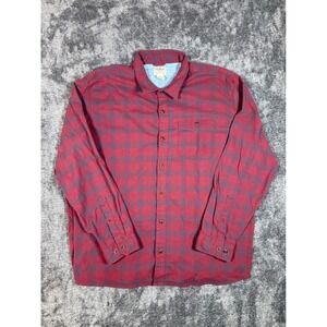 LLBean Traditional Fit Flannel Shirt Red Gray Plaid Long Sleeve XXL REG